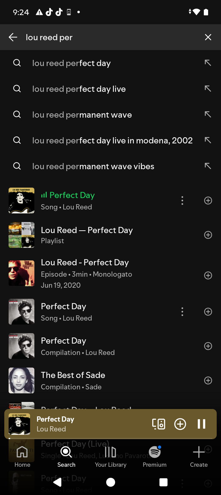 Ricerca brano su Spotify prima del play